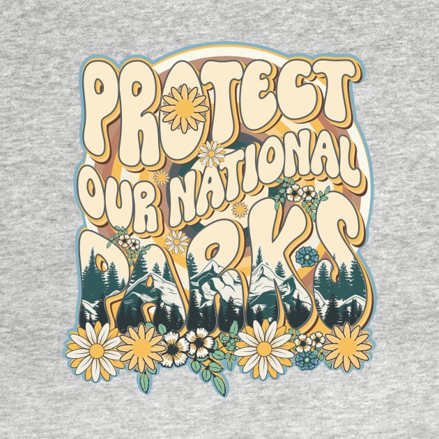 Protect our national parks retro green enviromental groovy hippie biologist by HomeCoquette
